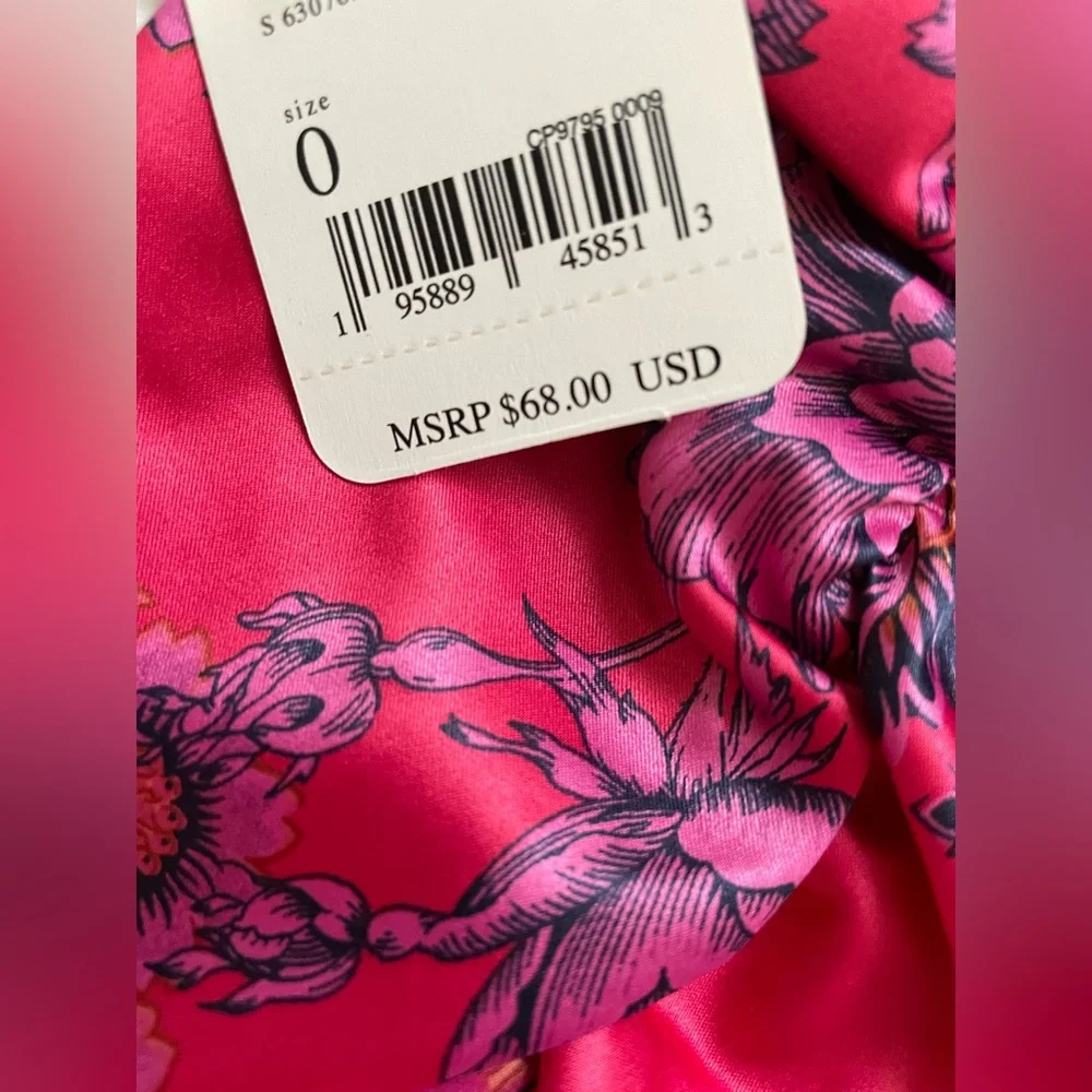NWT Free People Pink with flowers mini skirt size 0 - Picture 6 of 10
